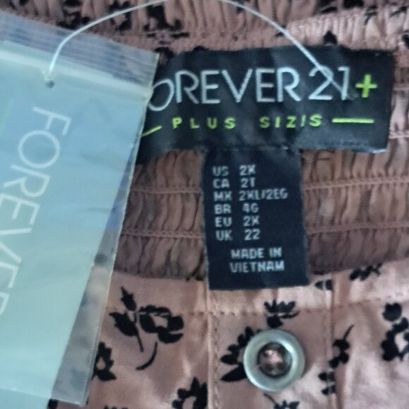 Forever 21 Women's Rust Pink Floral Cap Sleeve Travel Vacation Dress 2X - Picture 8 of 8